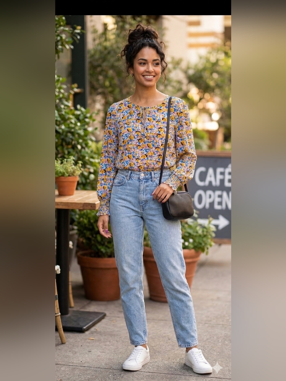 PLEIONE Vibrant Floral Blouse, Size S